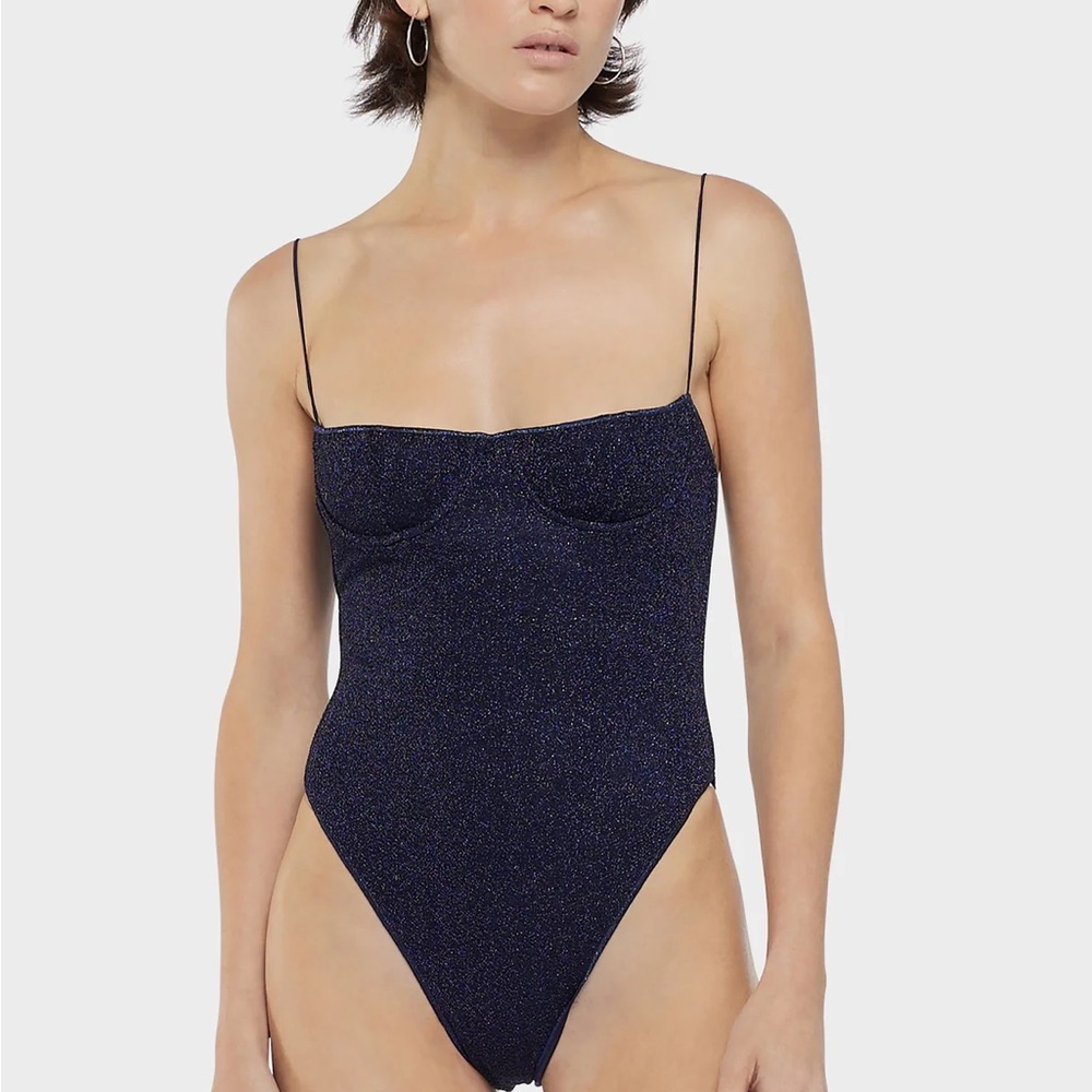 Oseree Lumiere Underwire Maillot One Piece Swimsuit — Black